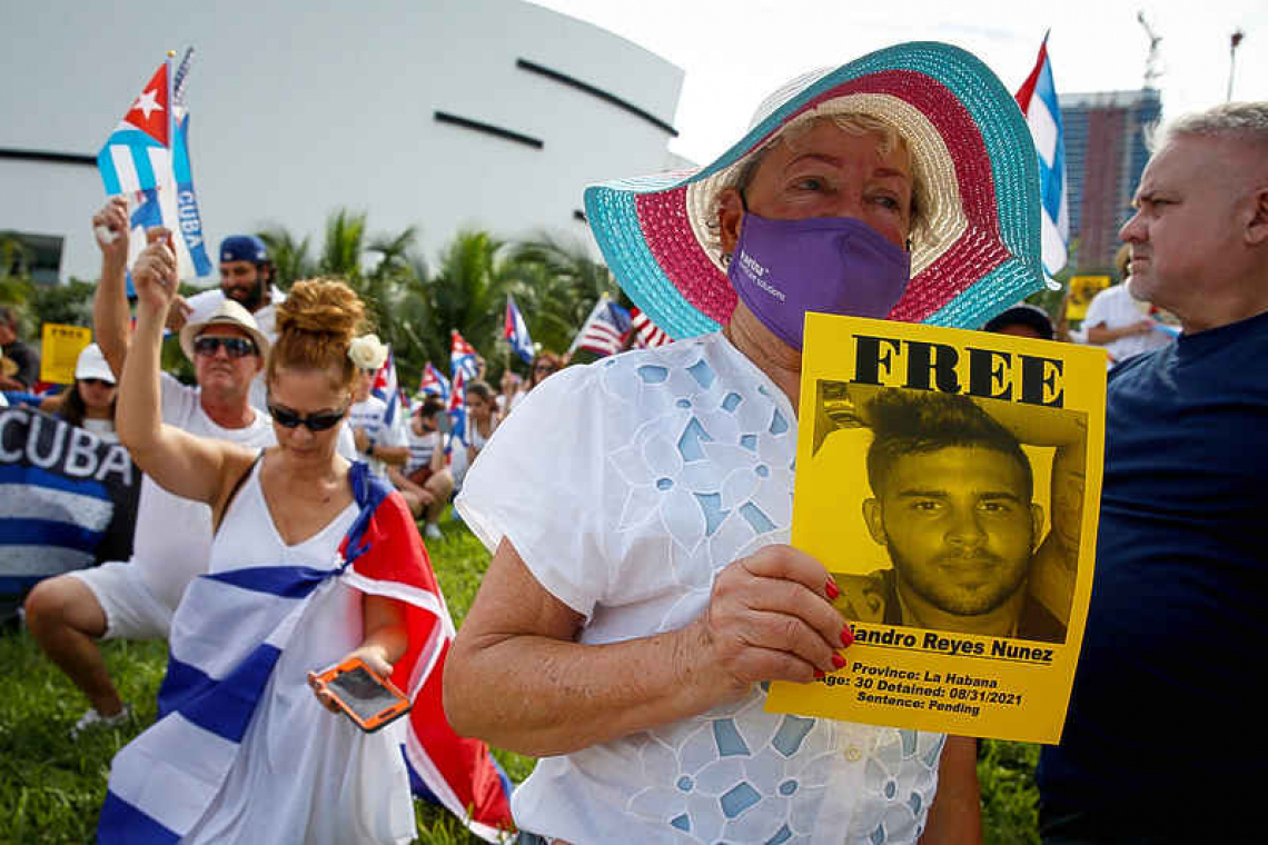 Cuban Americans rally in Miami to support dissidents