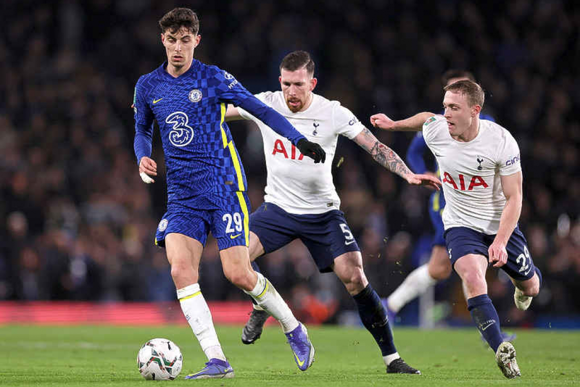    Chelsea dominate Spurs in 2-0 league cup semi-final victory