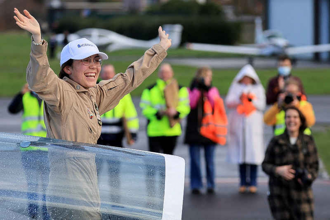 Teen becomes youngest woman to fly solo round the world