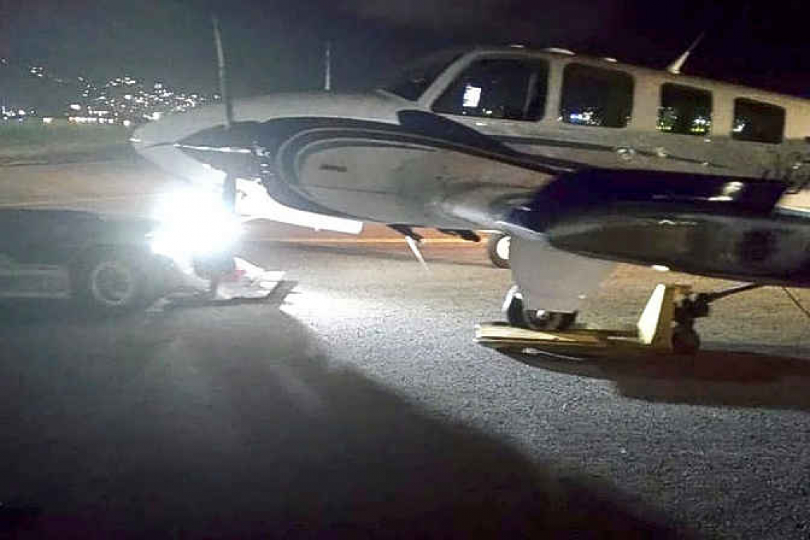 Private plane disabled on runway last night