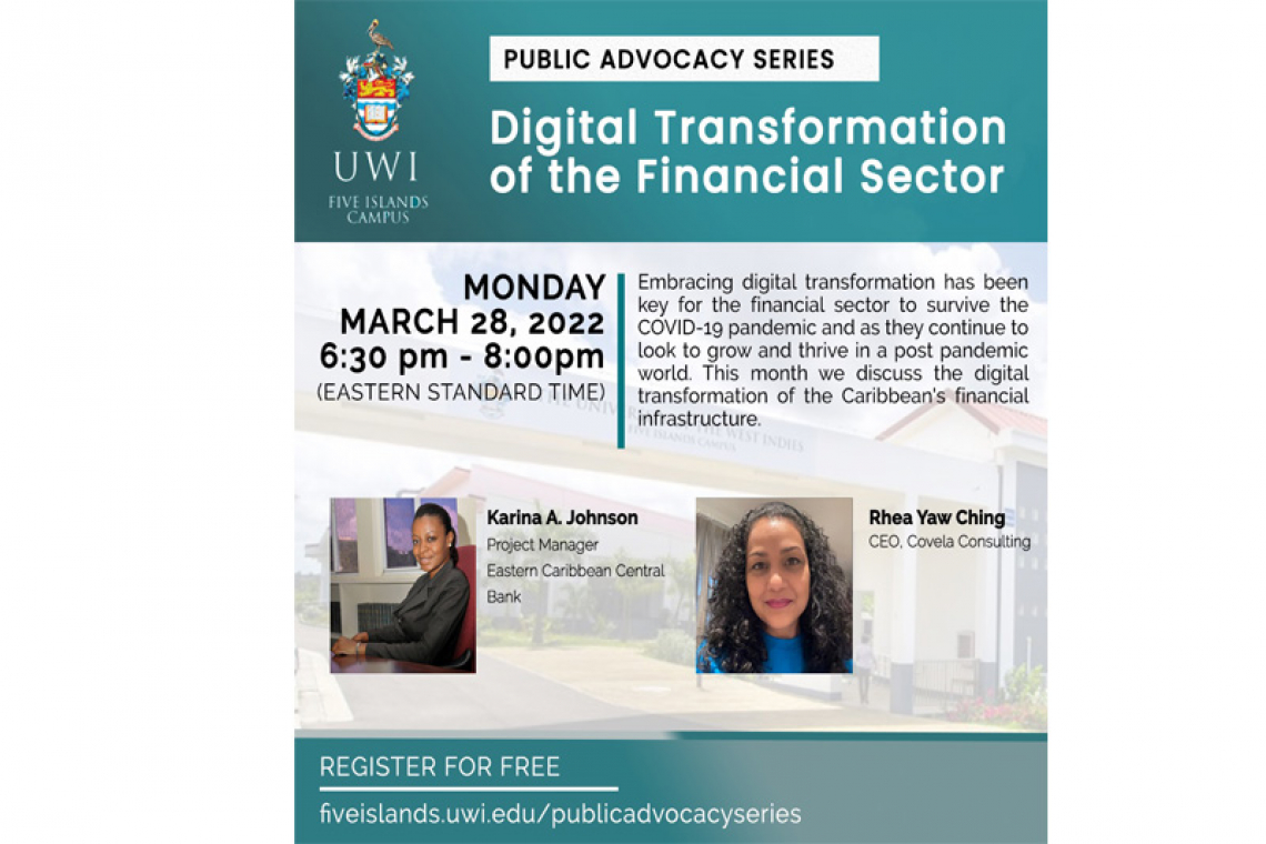The UWI Five Islands Campus to explore  digital transformation of financial sector