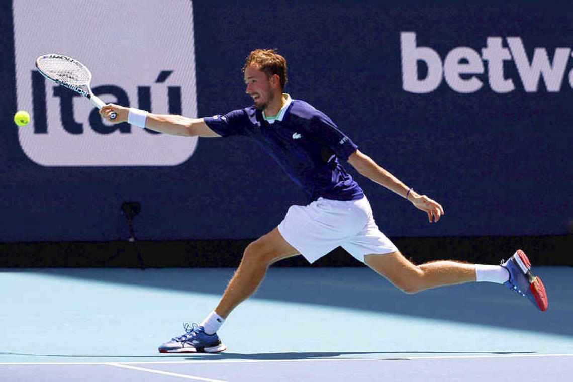 Medvedev reaches last 16 in Miami, Osaka into quarters