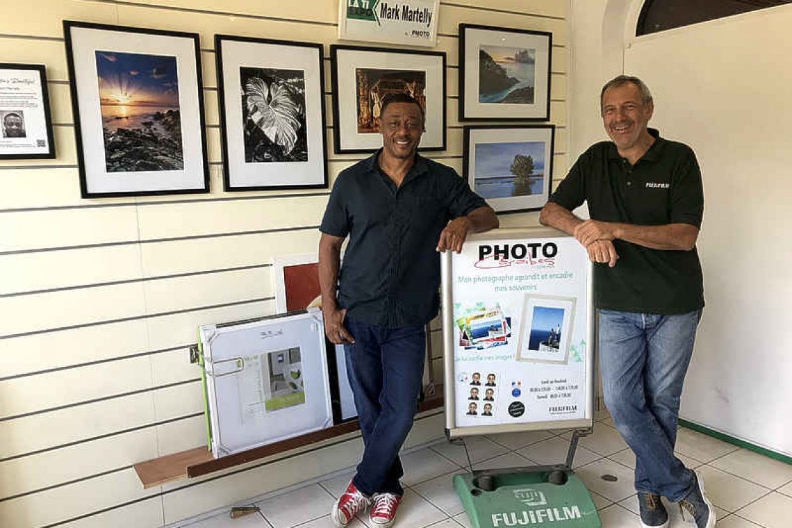 Mark Martelly photos on display  at Photo Caraïbes Studio, Marigot