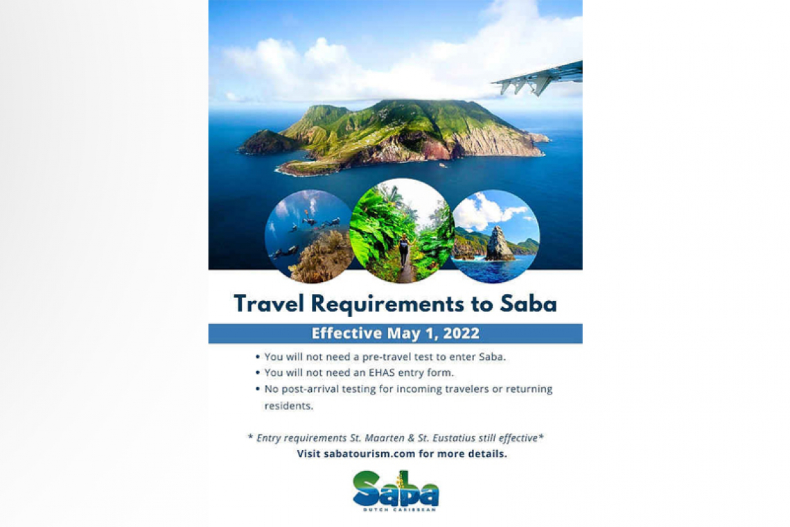 Saba discontinues entry measures per May 1