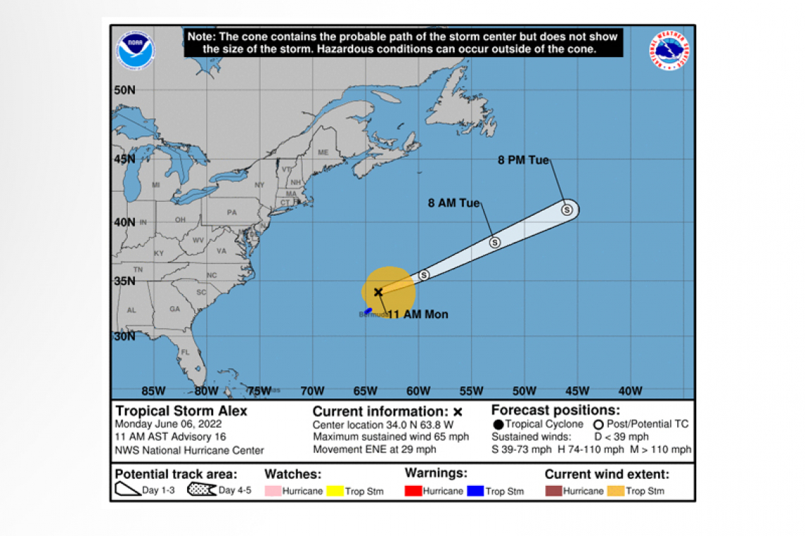 ...ALEX BEGINNING TO MOVE AWAY FROM BERMUDA...