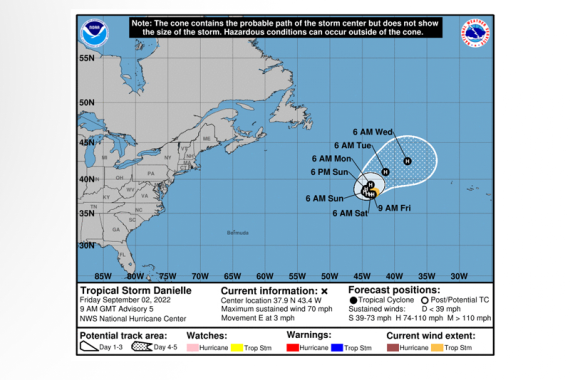 ...DANIELLE BECOMES THE FIRST ATLANTIC HURRICANE OF THE SEASON...