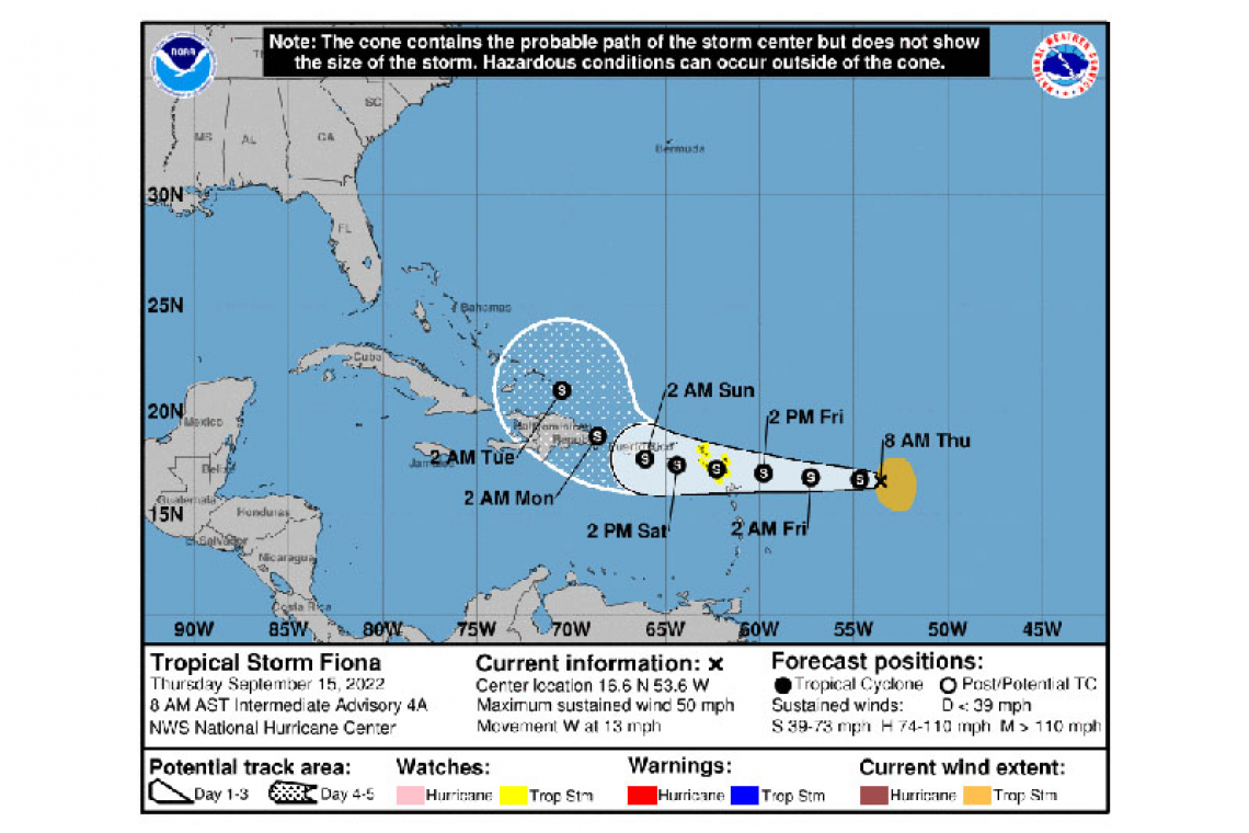...UPDATE: TROPICAL STORM CONDITIONS LIKELY TO REACH PORTIONS OF THE LEEWARD ISLANDS BY FRIDAY NIGHT...