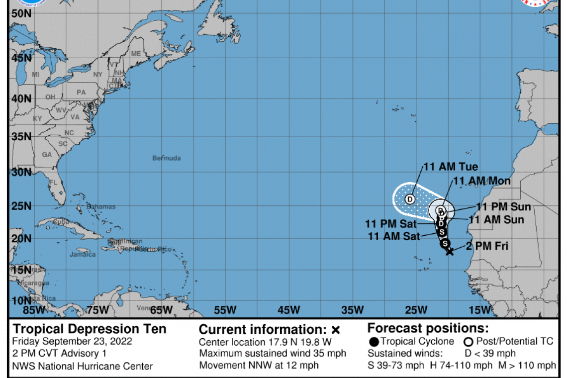 ...TROPICAL DEPRESSION FORMS OVER THE FAR EASTERN ATLANTIC...