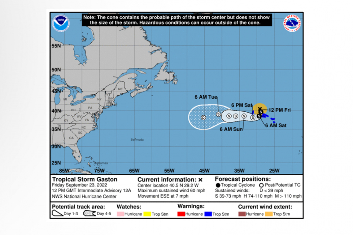 ...GASTON MOVING EAST-SOUTHEASTWARD TOWARDS THE CENTRAL AZORES...
