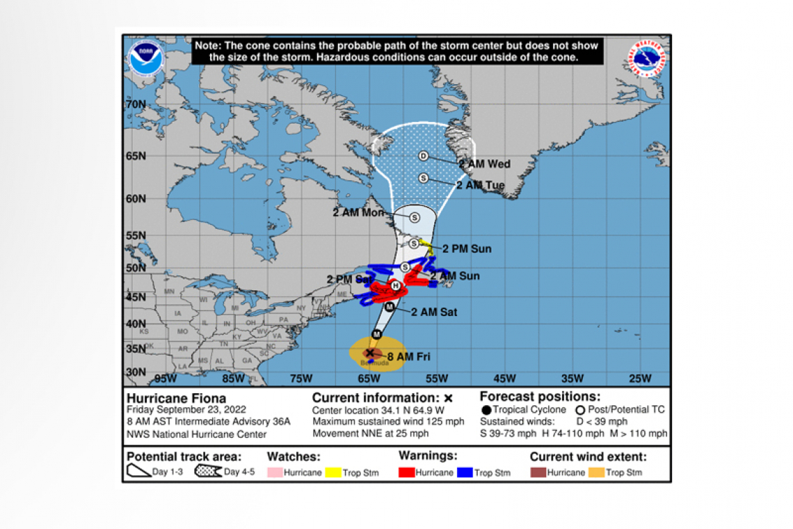 ...POWERFUL FIONA MOVING AWAY FROM BERMUDA...