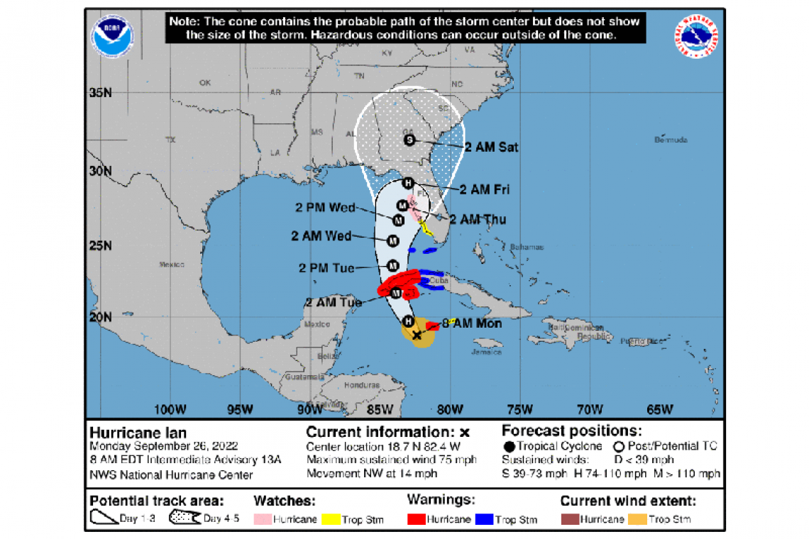 ...IAN NOW HURRICANE, ADDITIONAL RAPID STRENGTHENING IS EXPECTED TODAY...