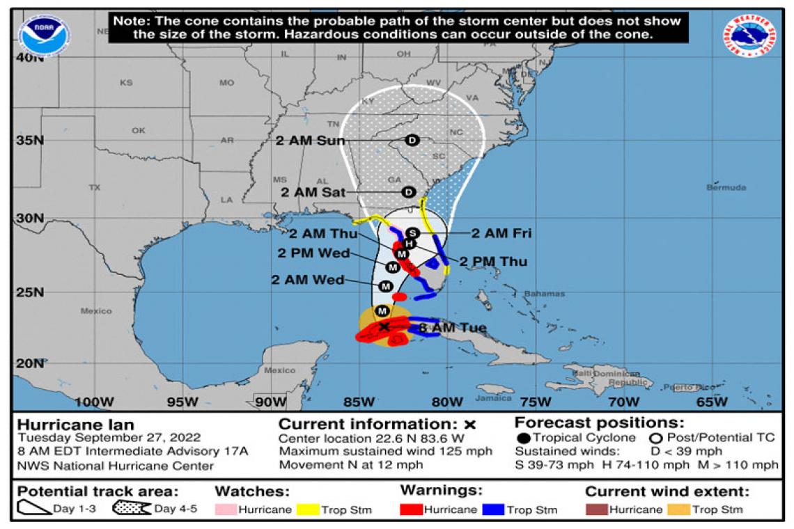 ...CATEGORY 3 HURRICANE IAN MOVING OVER WESTERN CUBA...