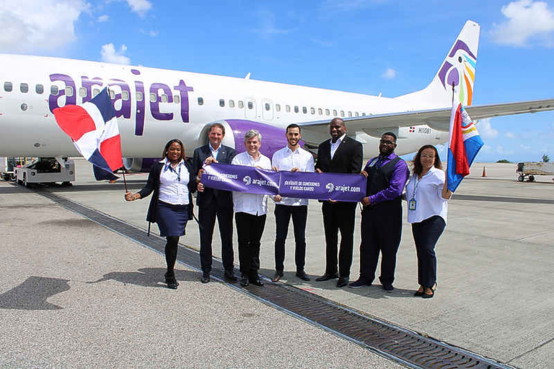    Inaugural Arajet Airlines flight lands at Princess Juliana International Airport