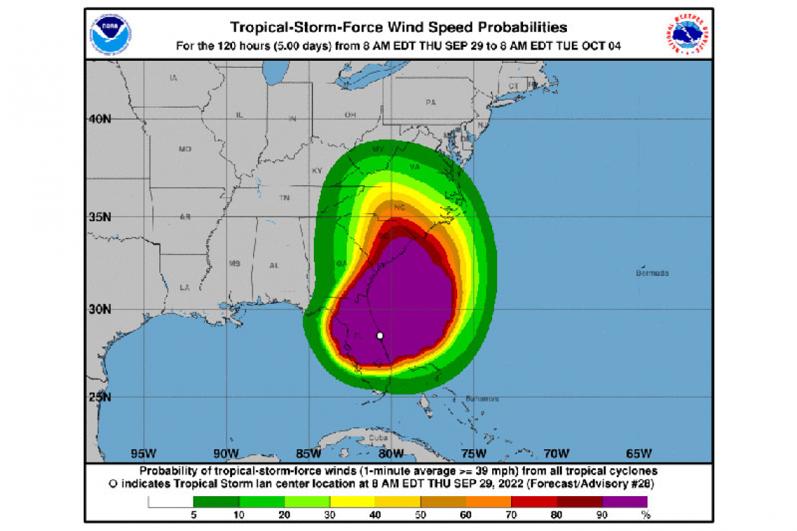 ...HURRICANE WARNING ISSUED FOR THE ENTIRE COAST OF SOUTH CAROLINA WITH IAN...