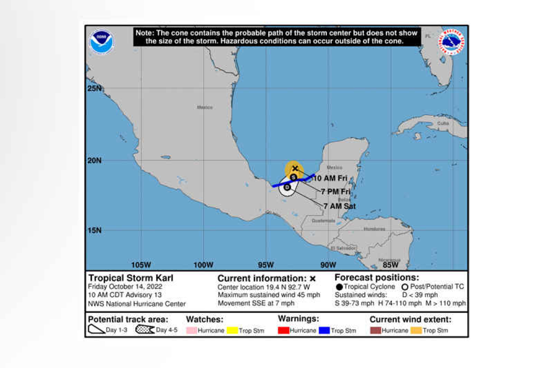 ...TROPICAL STORM CONDITIONS EXPECTED TO SPREAD OVER PORTIONS OF SOUTHERN MEXICO BEGINNING LATER TODAY...