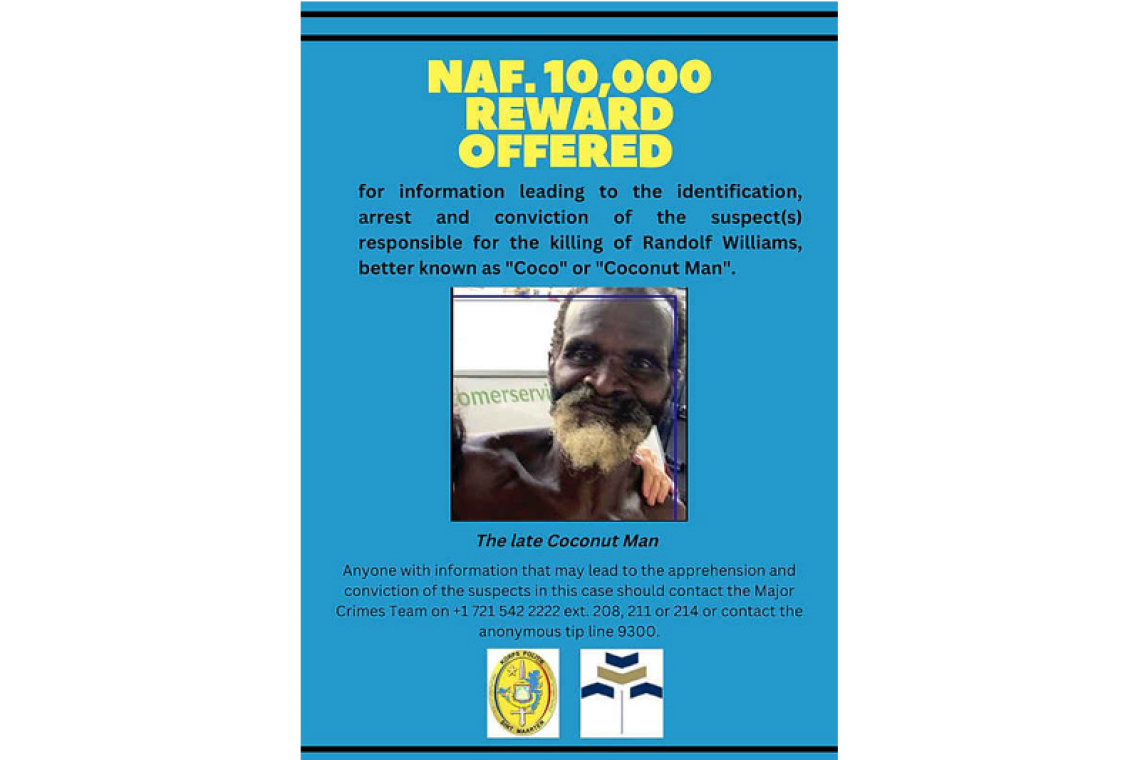 NAf. 10,000 reward for information  on unsolved killing of Coconut Man 