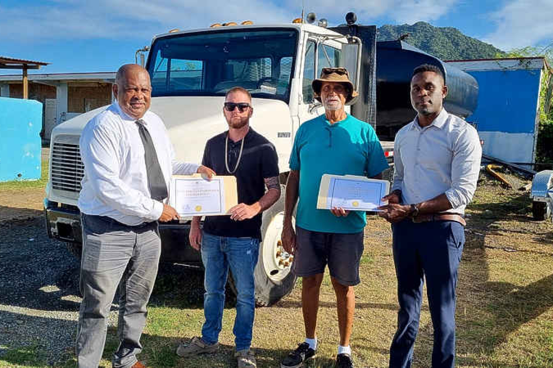 Relief for small farmers  and Statia boat owners