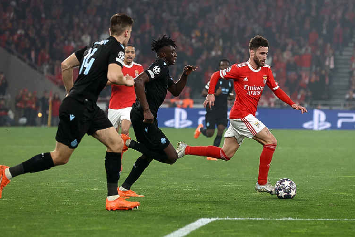 Benfica crush Brugge 5-1 to reach Champions League quarter-finals