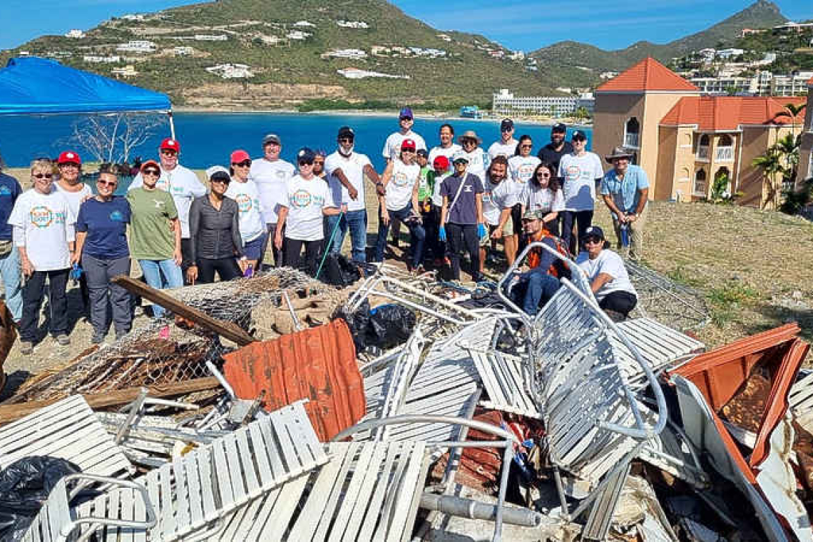 Clean-up at Fort Amsterdam,  a brown pelican  nesting site