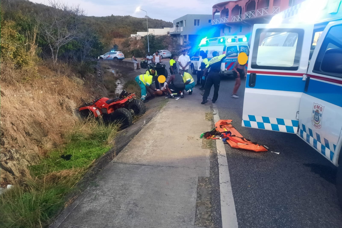 Quad driver loses control of  vehicle, two critically injured