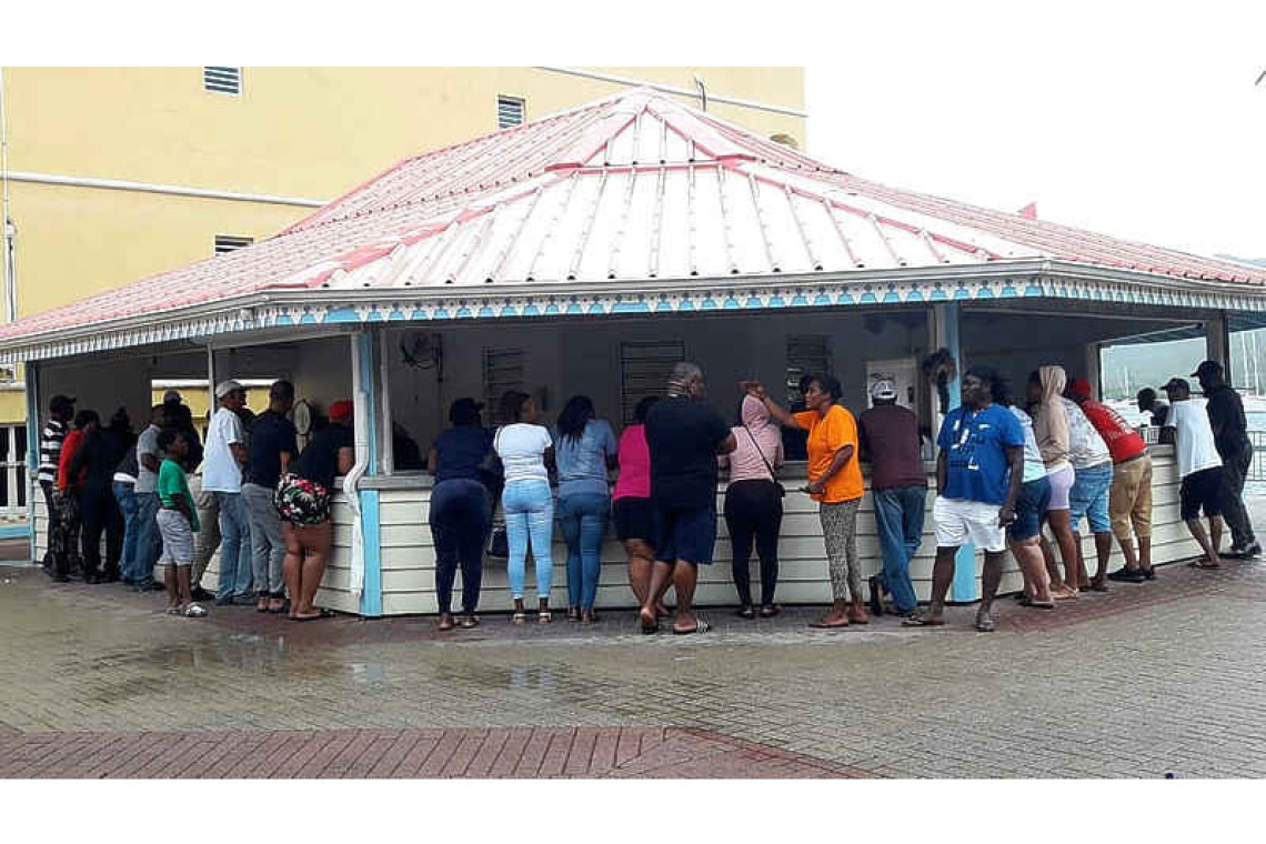 The Simpson Bay Fish Market was a buzz of activity.