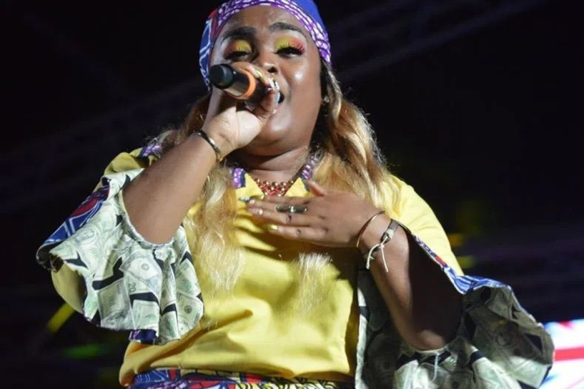 Roxxy performing as #6 contestant in Carnival Senior Calypso finals