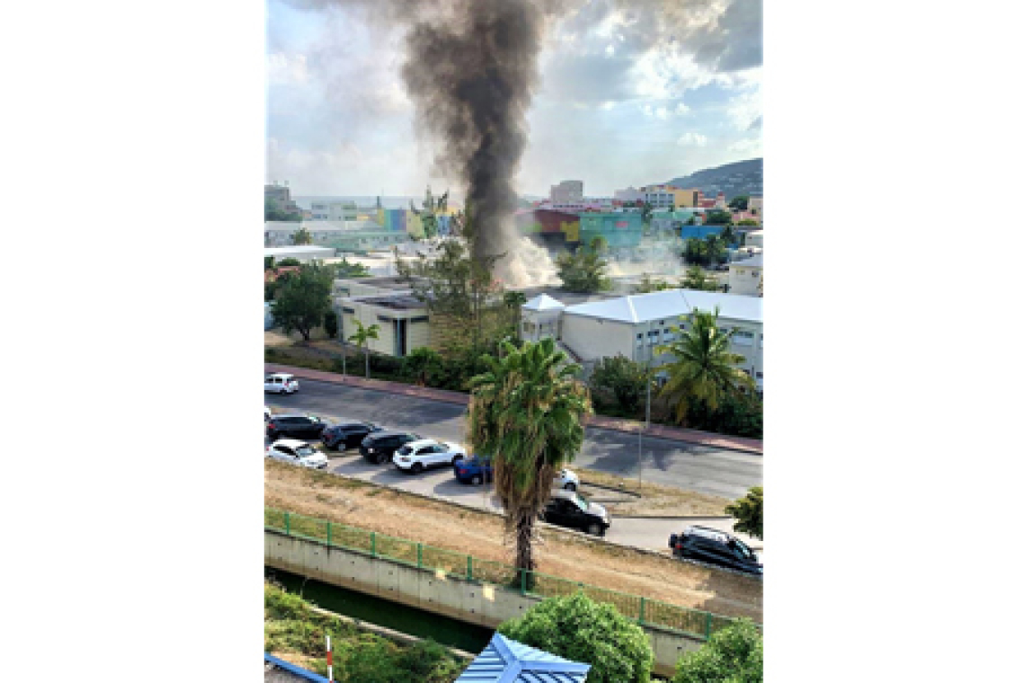    Fire further wrecks Hurricane-destroyed  building of Philipsburg Jubilee Library   
