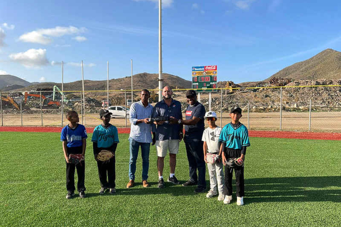 St. Maarten Little League lights up its new scoreboard for start of the new season 