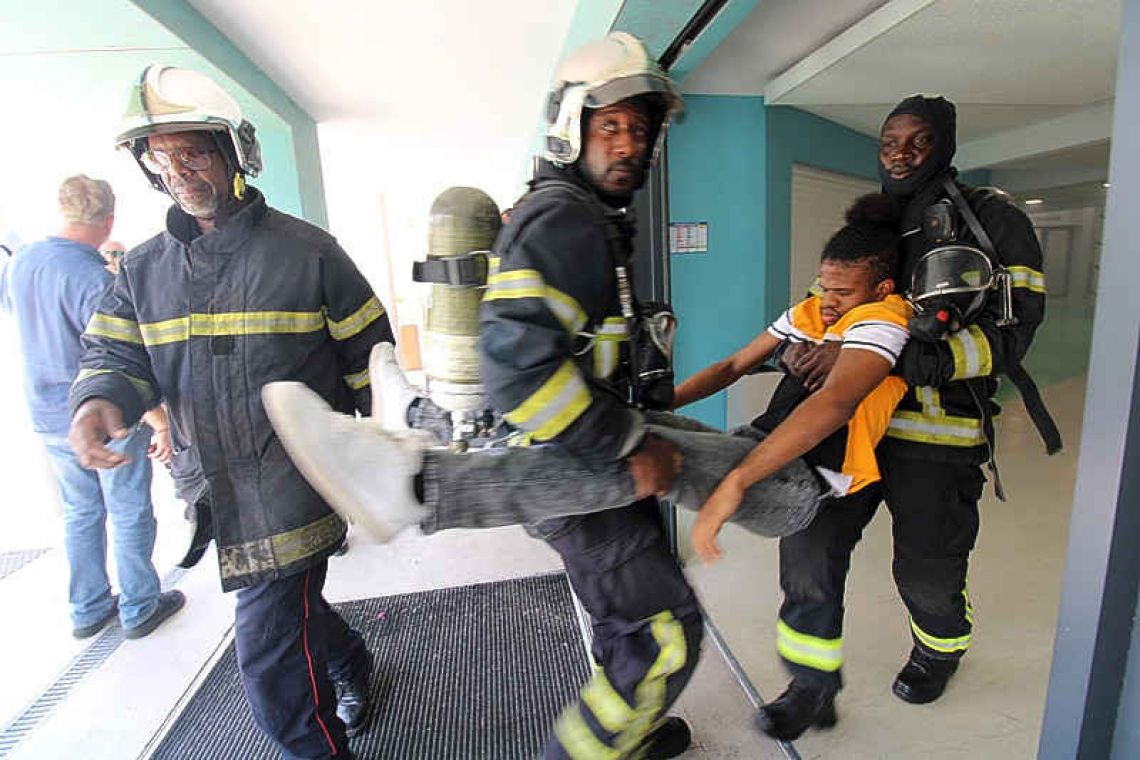 Grand Case Airport practises  emergency evacuation drill