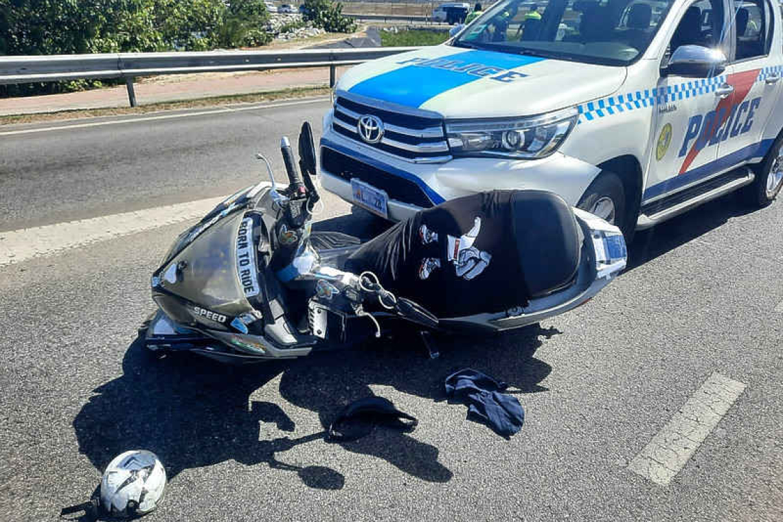 Scooter rider who fled after  colliding with car, later caught