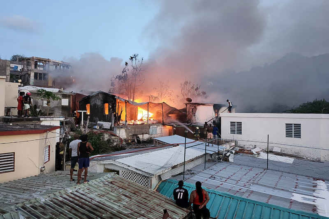      Fire ravages hilltop homes in Dutch Quarter   