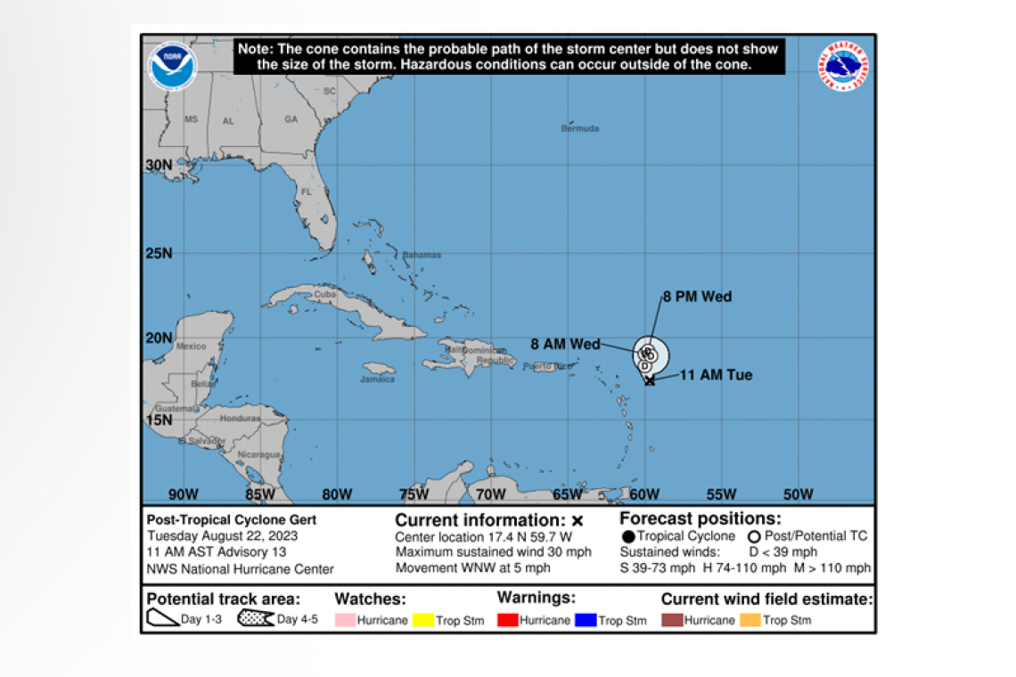 ...GERT BECOMES A POST-TROPICAL REMNANT LOW...