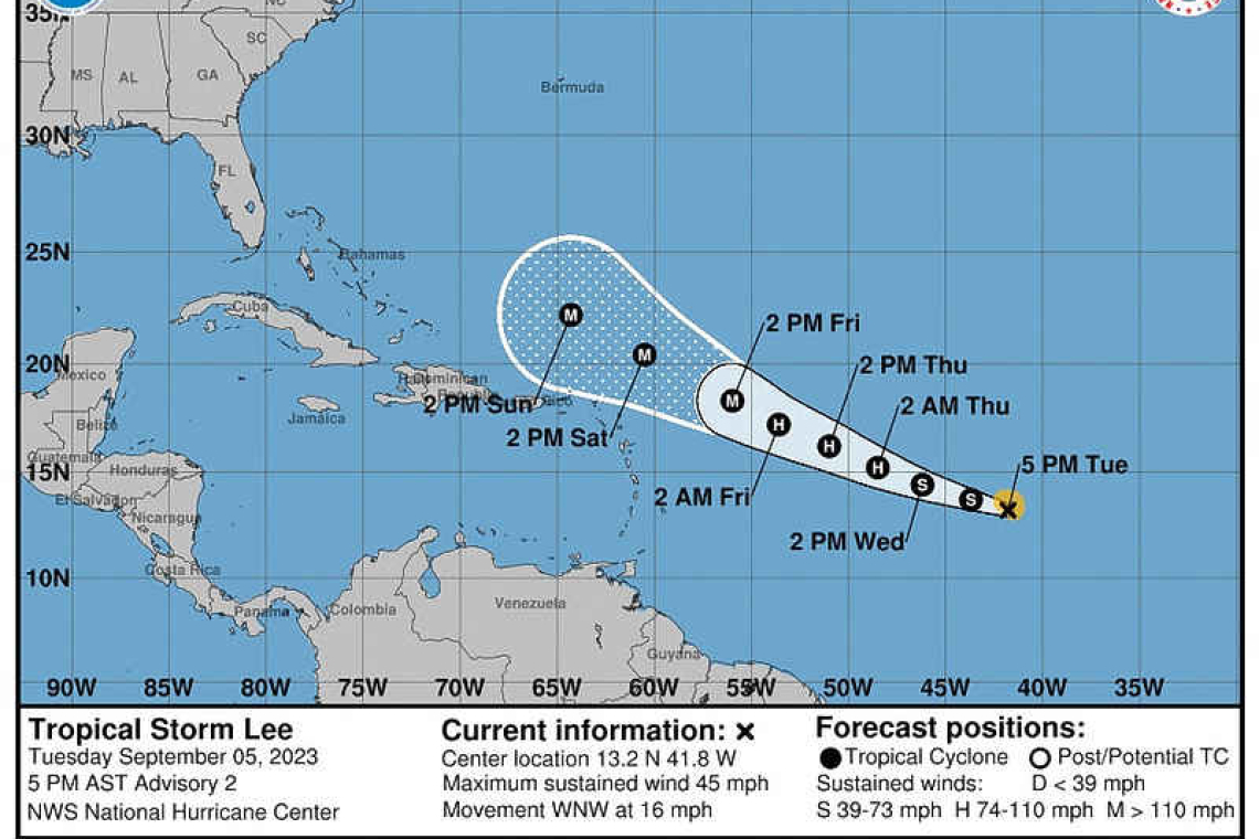       Tropical Storm Lee to  be a major hurricane   