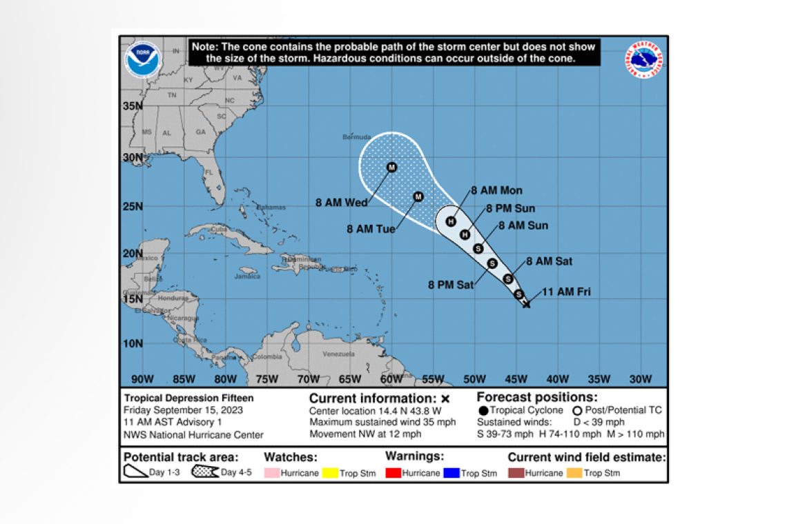 ...NEW TROPICAL DEPRESSION FORMS IN THE CENTRAL ATLANTIC...