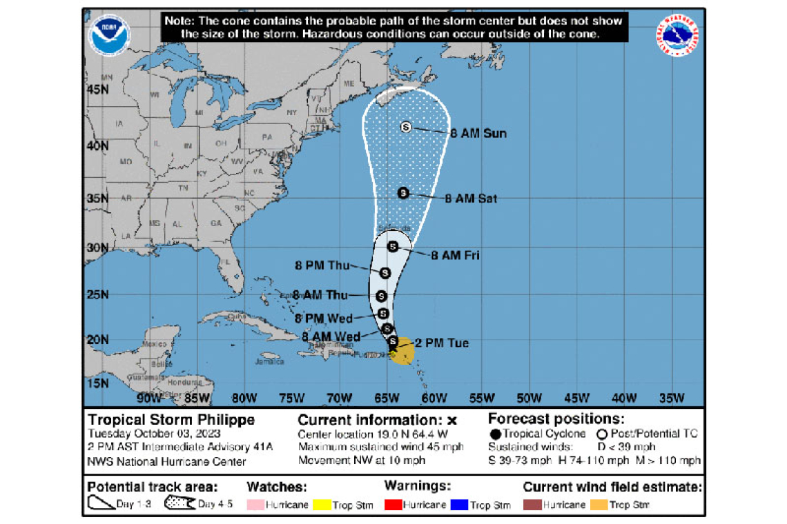 ...PHILIPPE PASSING BY THE BRITISH VIRGIN ISLANDS WITH A POORLY DEFINED CENTER...