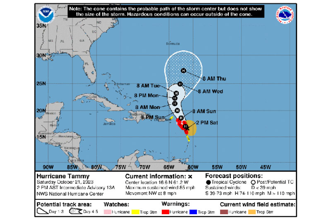 …A HURRICANE WARNING REMAINS IN EFFECT FOR ST. MAARTEN…