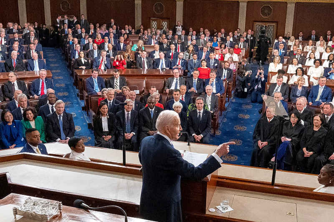 Biden takes on Trump over Russia, democracy in fiery State of the Union address 