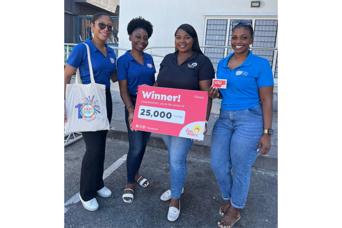 Fun Miles donates 25,000  Fun Miles to SXM DOET