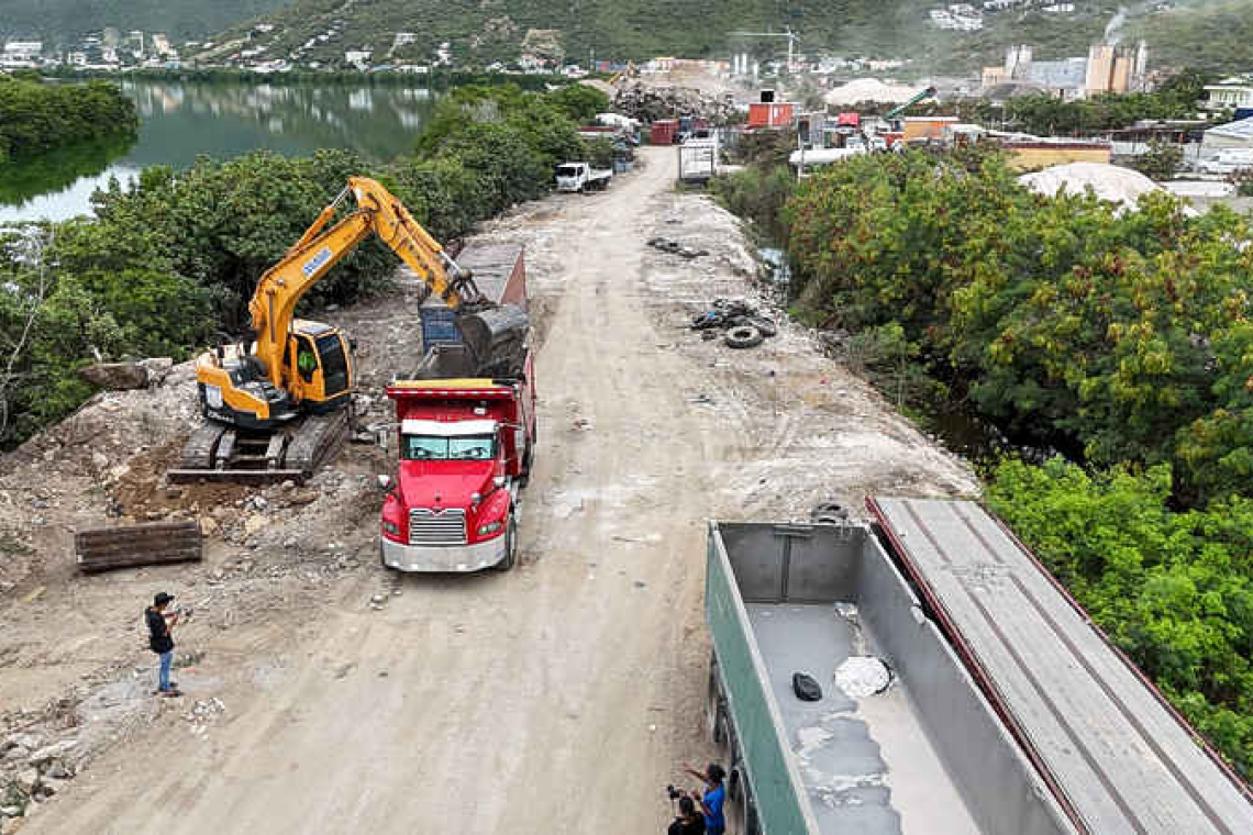 Week-long clean-up of illegal  dumping area on Pond Island