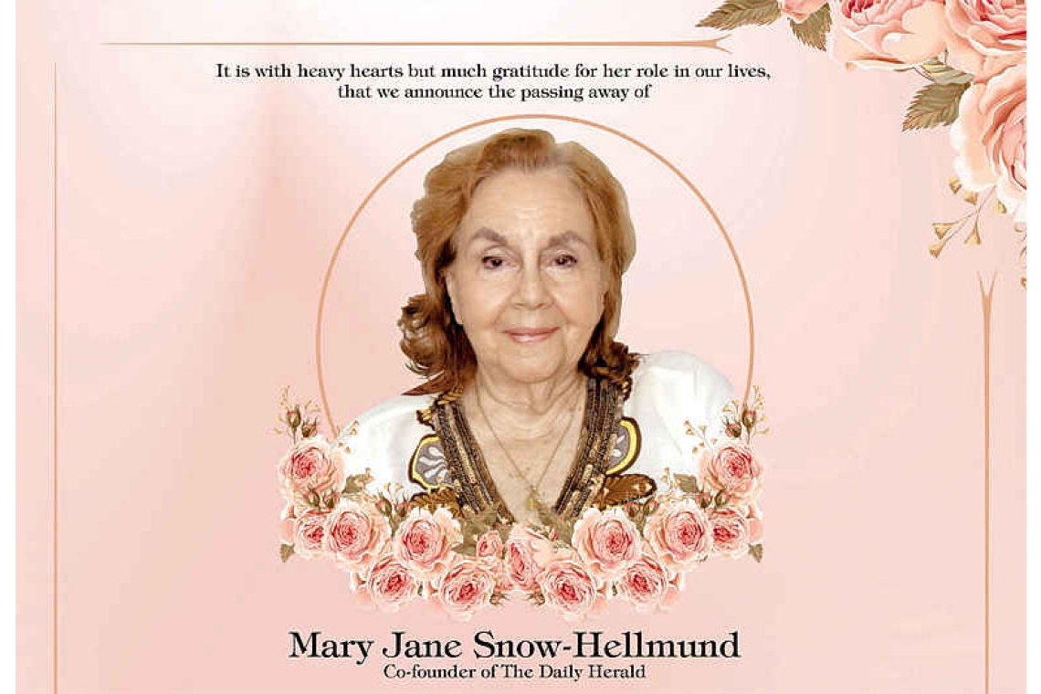 Mary Jane Snow-Hellmund Co-founder of The Daily Herald Funeral arrangement