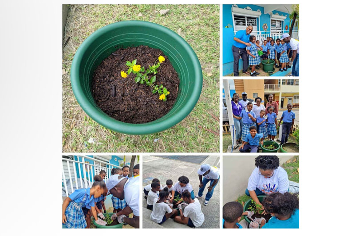 Rotary Sunrise and SXM DOET  bring national flower to schools