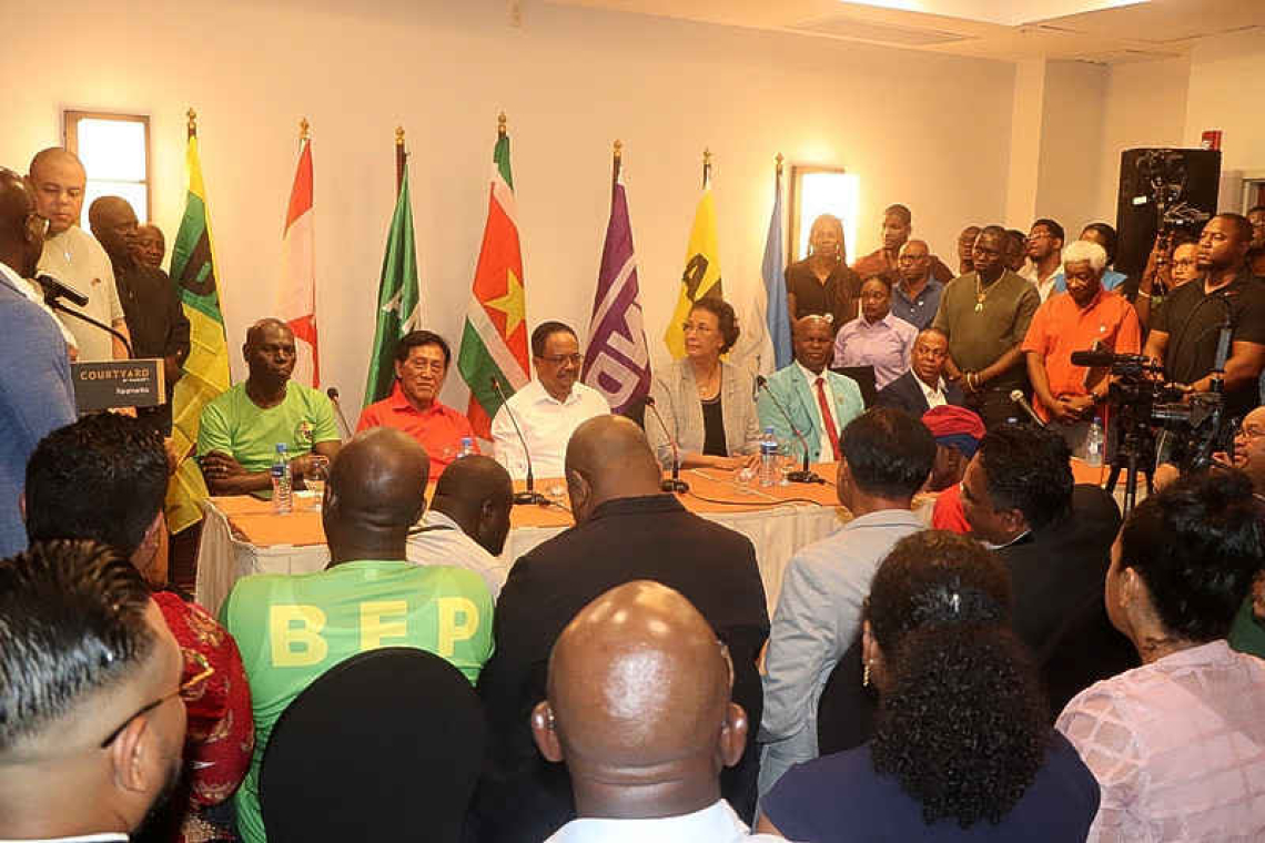 Six parties sign intent to form coalition with Jennifer Geerlings-Simons as President
