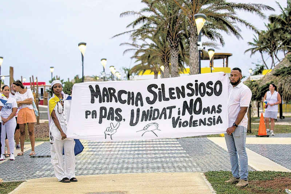 Silent march against  violence in Bonaire