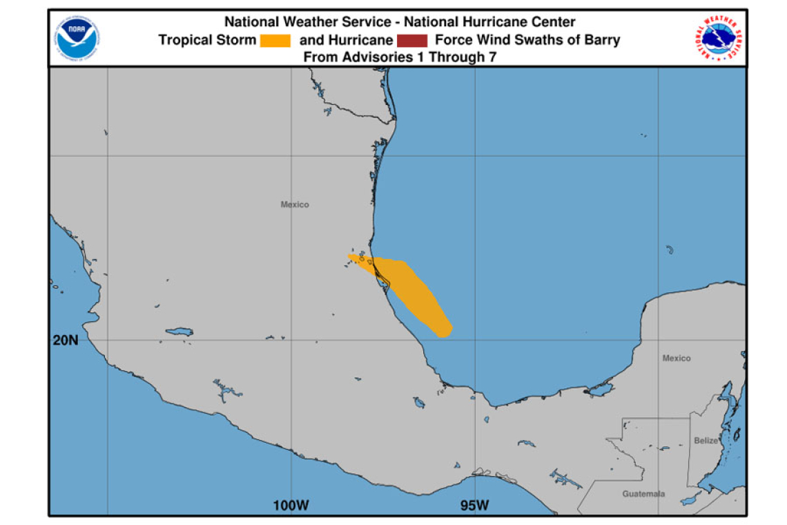 ...BARRY DISSIPATES OVER EASTERN MEXICO...