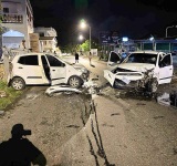 Head-on collision with  injuries to both drivers