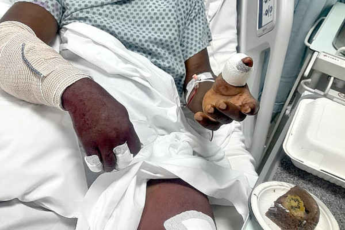 Victim of attack by Pit Bull dogs  hospitalised with severe injuries