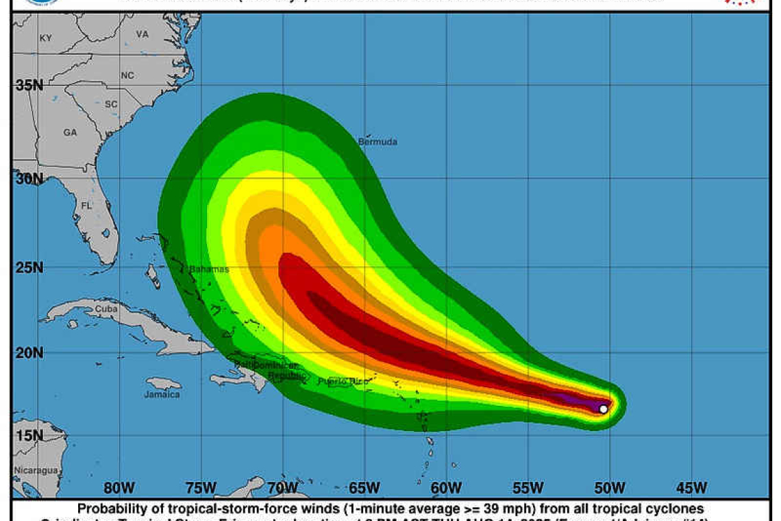 Tropical Storm Watches  in Northeast Caribbean