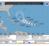 ...ERIN STRENGTHENING WHILE MOVING WESTWARD...