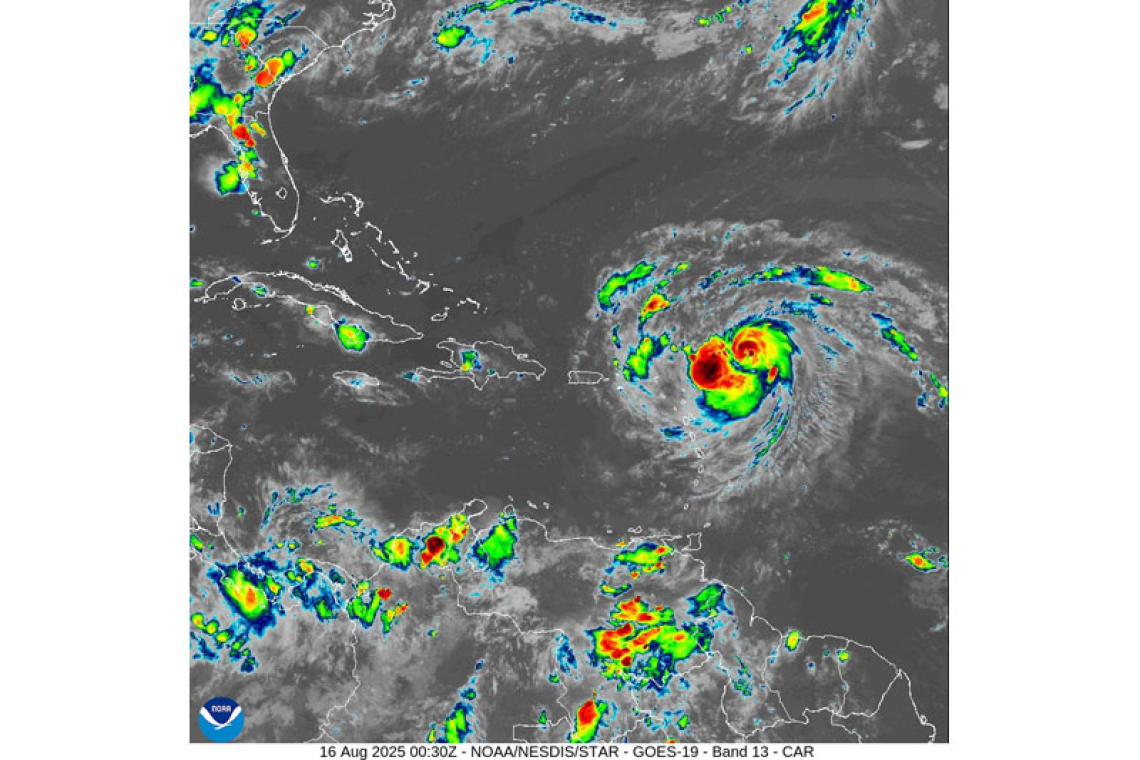 ...ERIN INTENSIFYING AS IT NEARS ITS CLOSEST APPROACH TO THE NORTH OF THE LEEWARD ISLANDS...