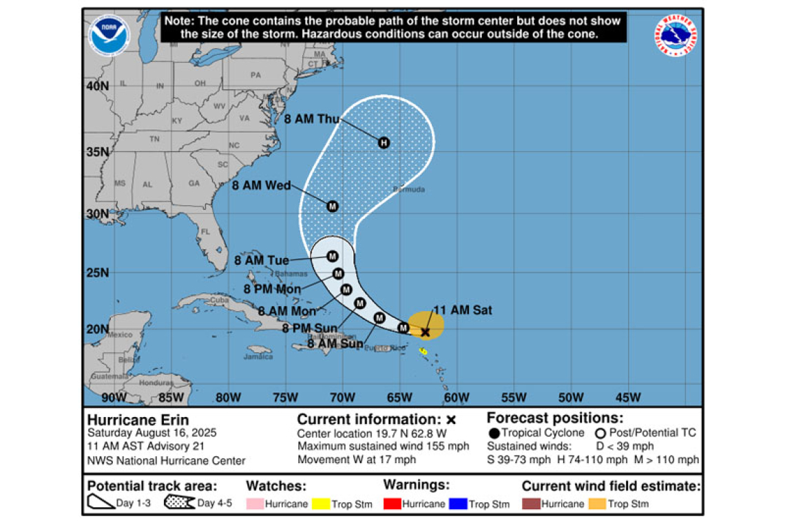 ...AIR FORCE RESERVE HURRICANE HUNTERS FIND ERIN IS NOW A CATASTROPHIC CATEGORY 5 HURRICANE...